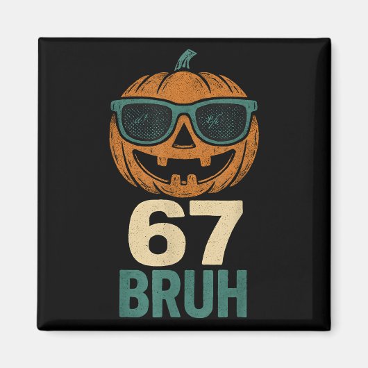 67 Halloween Bruh Pompoen 6-7 Meme Gen Alpha Jargo Magneet (Voorkant)