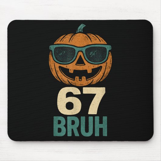 67 Halloween Bruh Pompoen 6-7 Meme Gen Alpha Jargo Muismat (Voorkant)
