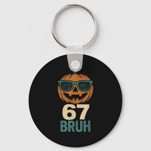 67 Halloween Bruh Pompoen 6-7 Meme Gen Alpha Jargo Sleutelhanger (Voorkant)