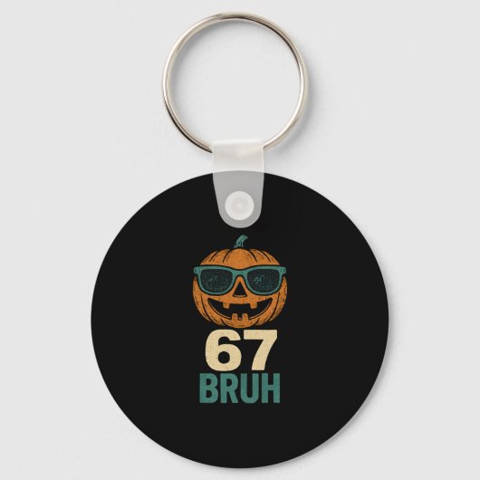 67 Halloween Bruh Pompoen 6-7 Meme Gen Alpha Jargo Sleutelhanger (Voorkant)