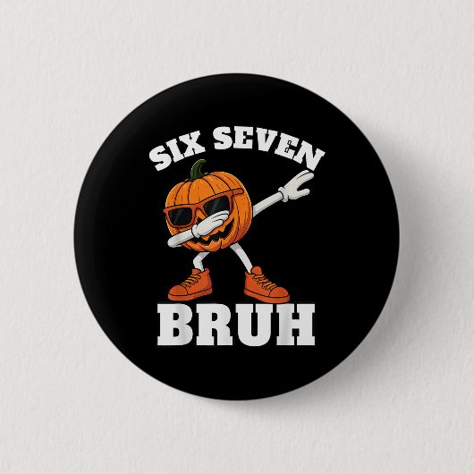 67 Halloween Funny Six Seven Bruh Meme Brainrot Pu Ronde Button 5,7 Cm (Voorkant)