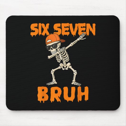 67 Halloween Funny Six Seven Meme Brainrot Pumpkin Muismat (Voorkant)