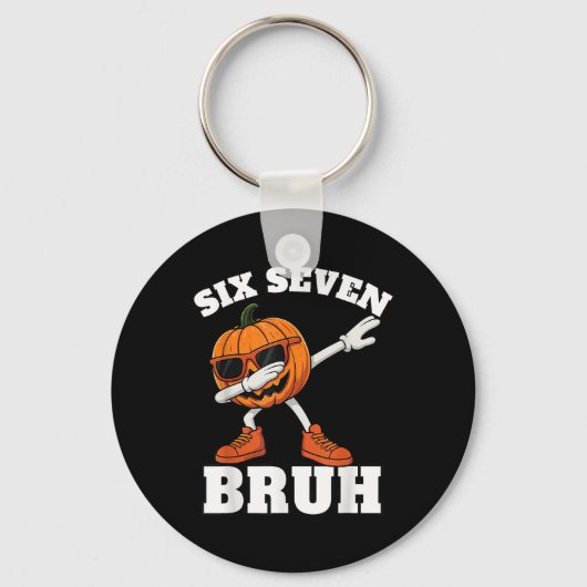 67 Halloween Grappige Zes Zeven Bruh Meme Brainrot Sleutelhanger (Voorkant)