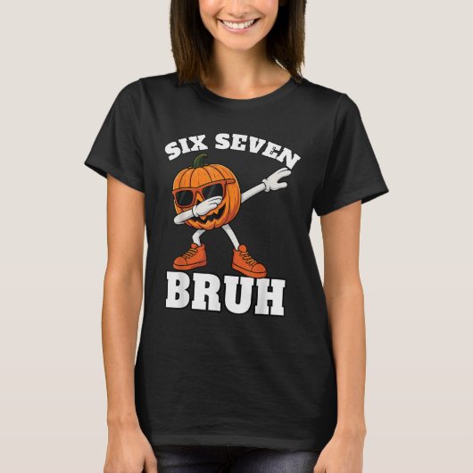 67 Halloween Grappige Zes Zeven Bruh Meme Brainrot T-shirt (Voorkant)