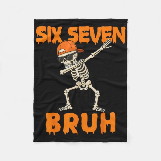 67 Halloween Grappige Zes Zeven Meme Brainrot Pomp Fleece Deken (Voorkant)