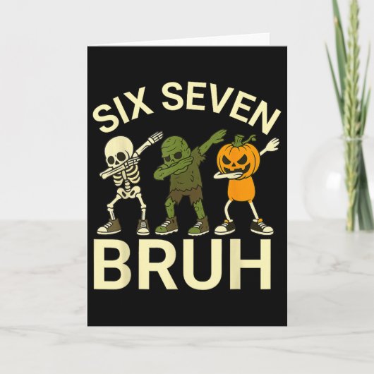 67 Halloween Grappige Zes Zeven Meme Brainrot Pomp Kaart (Voorkant)