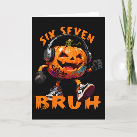 67 Halloween Grappige Zes Zeven Meme Brainrot Pomp Kaart (Voorkant)