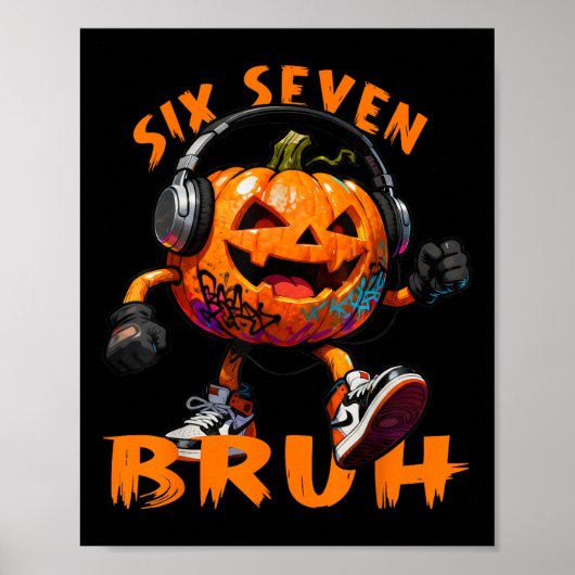 67 Halloween Grappige Zes Zeven Meme Brainrot Pomp Poster (Voorkant)