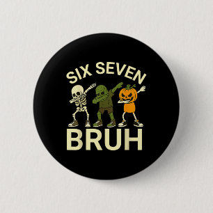 67 Halloween Grappige Zes Zeven Meme Brainrot Pomp Ronde Button 5,7 Cm