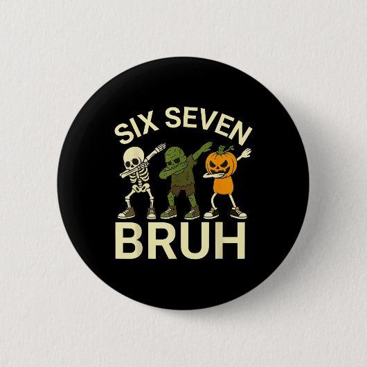 67 Halloween Grappige Zes Zeven Meme Brainrot Pomp Ronde Button 5,7 Cm (Voorkant)