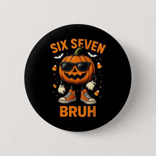 67 Halloween Grappige Zes Zeven Meme Brainrot Pomp Ronde Button 5,7 Cm (Voorkant)
