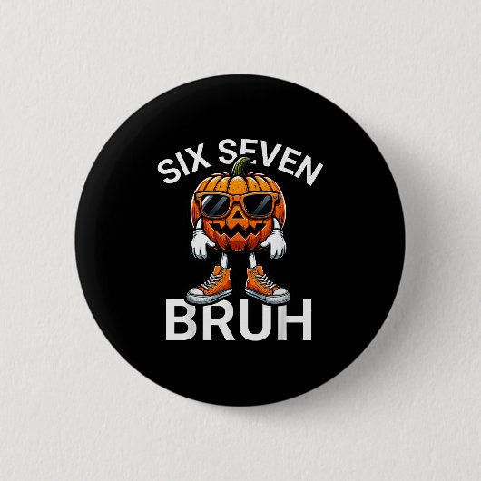 67 Halloween Grappige Zes Zeven Meme Brainrot Pomp Ronde Button 5,7 Cm (Voorkant)