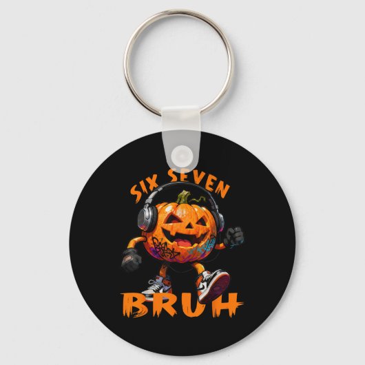 67 Halloween Grappige Zes Zeven Meme Brainrot Pomp Sleutelhanger (Voorkant)