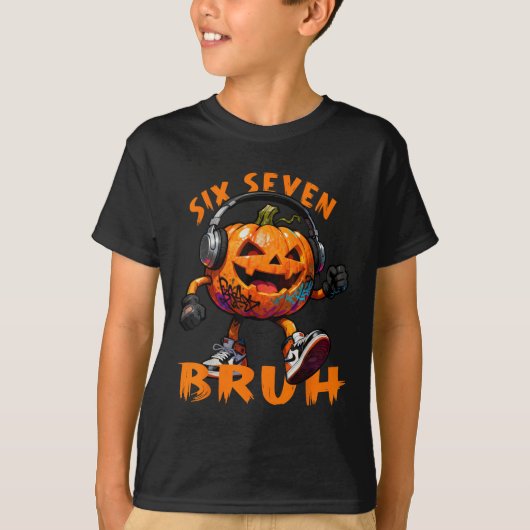 67 Halloween Grappige Zes Zeven Meme Brainrot Pomp T-shirt (Voorkant)