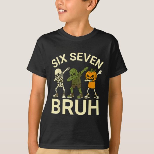 67 Halloween Grappige Zes Zeven Meme Brainrot Pomp T-shirt (Voorkant)
