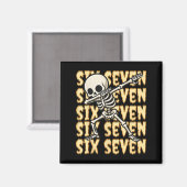 67 Halloween Grappige Zes Zeven Meme Brainrot Skel Magneet (Voorkant / Achterkant)