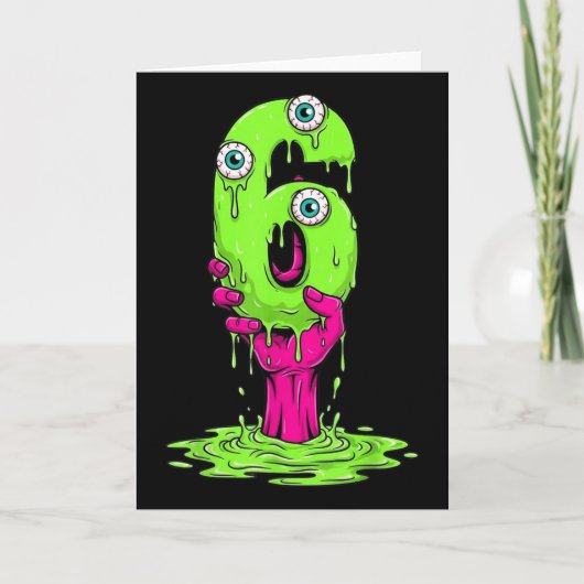 67 Halloween Kostuum Grappig Nummer 6 Zes Meme Voo Kaart (Voorkant)