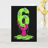 67 Halloween Kostuum Grappig Nummer 6 Zes Meme Voo Kaart (Gele Bloem)