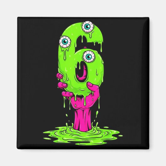 67 Halloween Kostuum Grappig Nummer 6 Zes Meme Voo Magneet (Voorkant)