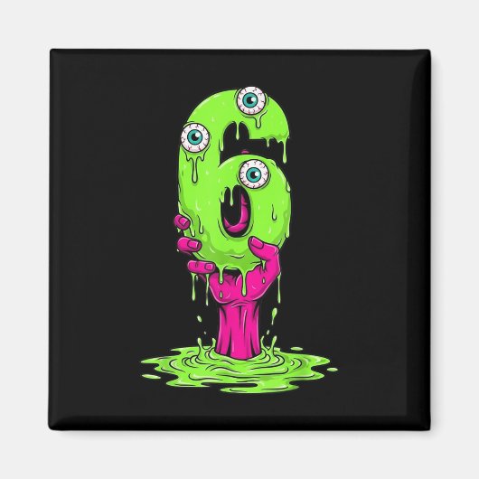 67 Halloween Kostuum Grappig Nummer 6 Zes Meme Voo Magneet (Voorkant)