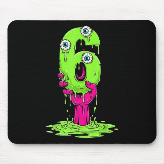 67 Halloween Kostuum Grappig Nummer 6 Zes Meme Voo Muismat (Voorkant)