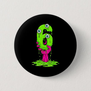 67 Halloween Kostuum Grappig Nummer 6 Zes Meme Voo Ronde Button 5,7 Cm