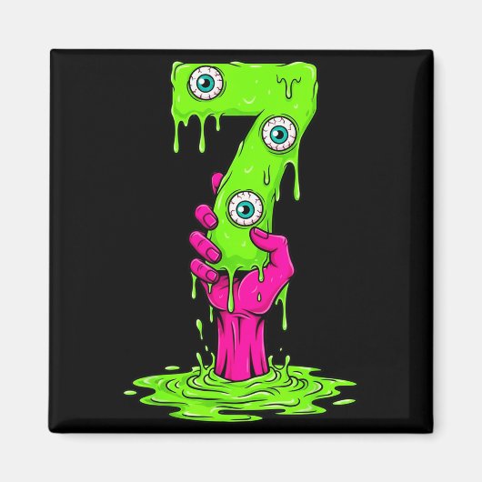 67 Halloween Kostuum Grappig Nummer 7 Zeven Meme V Magneet (Voorkant)