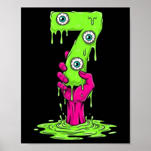 67 Halloween Kostuum Grappig Nummer 7 Zeven Meme V Poster (Voorkant)