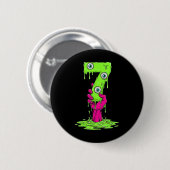 67 Halloween-kostuum Grappig nummer 7 Zeven Meme V Ronde Button 5,7 Cm (Voorkant /achterkant)