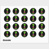 67 Halloween Kostuum Grappig Nummer 7 Zeven Meme V Ronde Sticker (Vel)