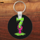 67 Halloween Kostuum Grappig Nummer 7 Zeven Meme V Sleutelhanger (Voorkant)