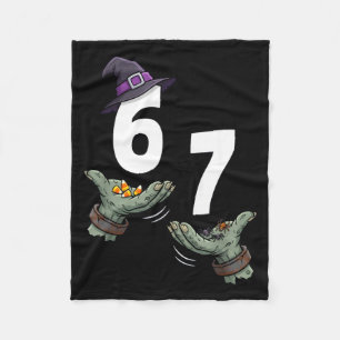 67 halloween meisjes heks zes zeven 6 7 meme grap fleece deken