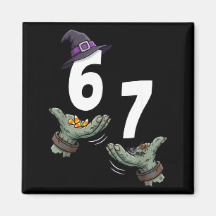 67 halloween meisjes heks zes zeven 6 7 meme grap magneet