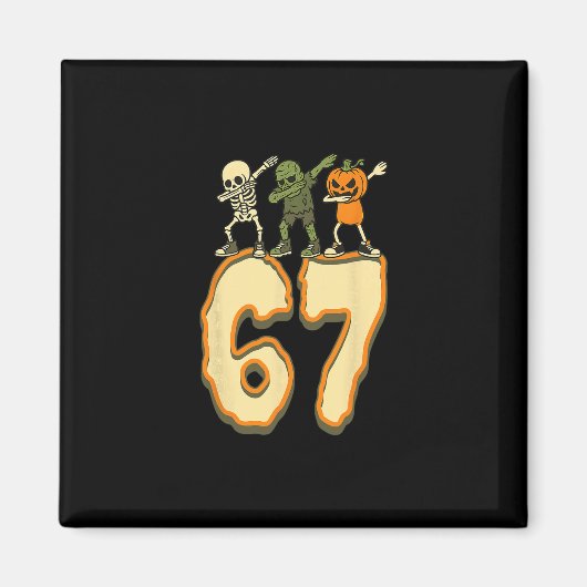 67 Halloween Meme 6 7 Nummers Zes Zeven Grappige K Magneet (Voorkant)