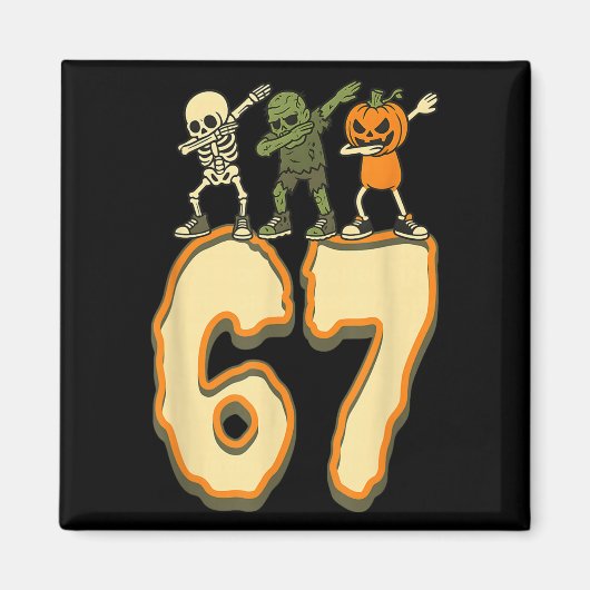 67 Halloween Meme 6 7 Nummers Zes Zeven Grappige K Magneet (Voorkant)