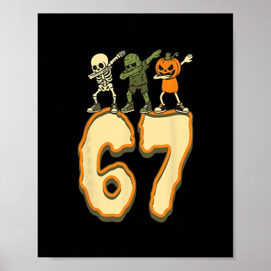 67 Halloween Meme 6 7 Nummers Zes Zeven Grappige K Poster (Voorkant)