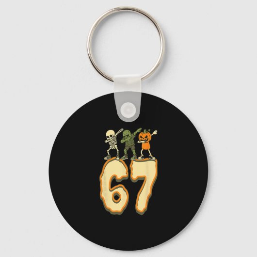 67 Halloween Meme 6 7 Nummers Zes Zeven Grappige K Sleutelhanger (Voorkant)