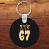 67 Halloween Meme 6 7 Nummers Zes Zeven Grappige K Sleutelhanger (Voorkant)