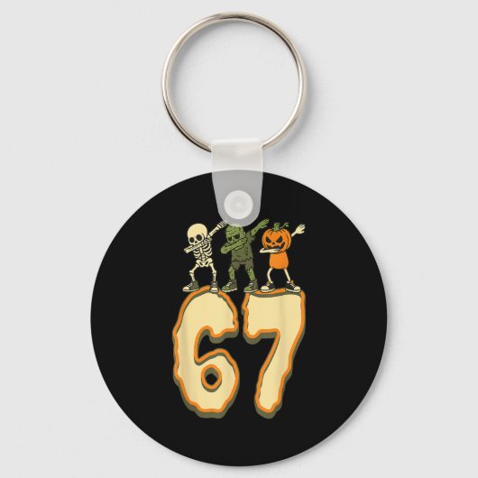 67 Halloween Meme 6 7 Nummers Zes Zeven Grappige K Sleutelhanger (Voorkant)