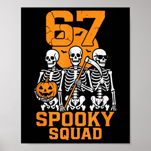 67 Halloween Meme 6 7 Nummers Zes Zeven Kinderen S Poster (Voorkant)