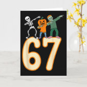 67 Halloween Meme 6 7 Nummers Zes Zeven Skelet Kaart (Gele Bloem)