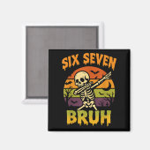 67 Halloween Meme 6 7 Skelet Zes Zeven Nummers F Magneet (Voorkant / Achterkant)