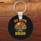 67 Halloween Meme 6 7 Skelet Zes Zeven Nummers F Sleutelhanger (Voorkant)