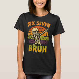 67 Halloween Meme 6 7 Skelet Zes Zeven Nummers F T-shirt
