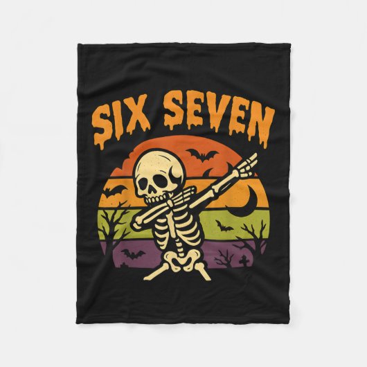 67 Halloween Meme 6 7 Skeleton Six Seven Numbers F Fleece Deken (Voorkant)