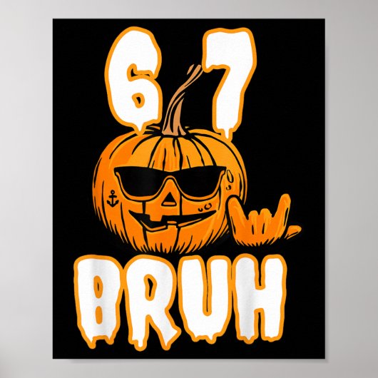 67 Halloween Meme Brain Rot Kostuum Kinderen 6-7 Z Poster (Voorkant)