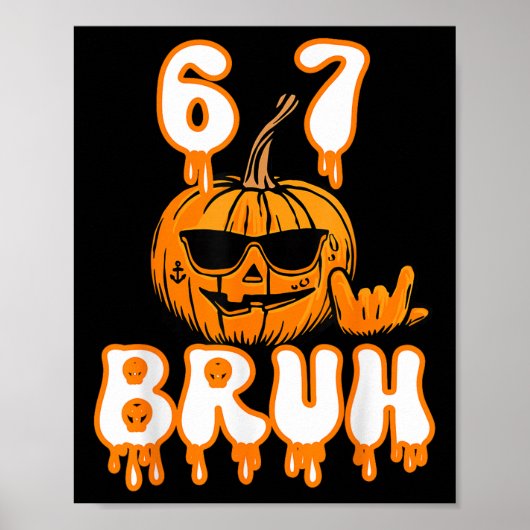 67 Halloween Meme Brainrot Kostuum Kinderen 6-7 Ze Poster (Voorkant)