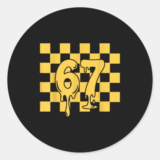 67 Halloween Meme  Ronde Sticker (Voorkant)