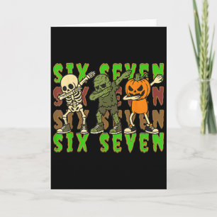 67 Halloween Meme Zes Zeven Dabbing Skelet Zombie Kaart