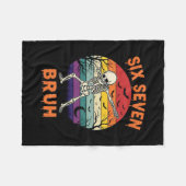 67 Halloween-meme Zes Zeven Skelet Nummers Grappig Fleece Deken (Voorkant (Horizontaal))